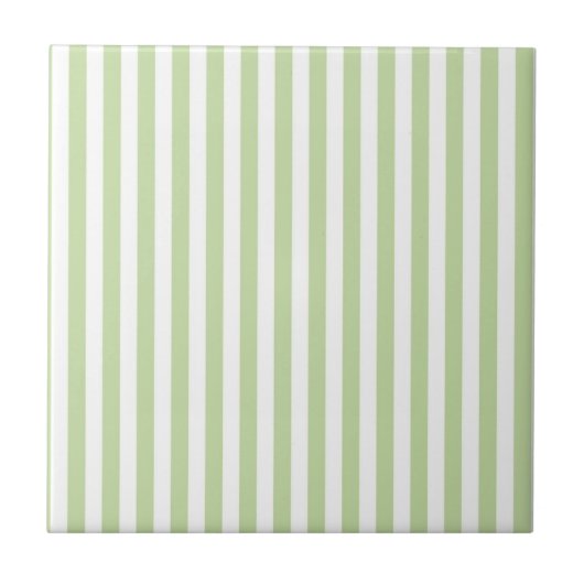 Green Stripes Pattern Minimal Modern Spring Summer Fliese (Vorderseite)