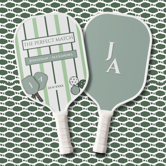 Green Stripes Perfect Match Couples  Pickleball Schläger