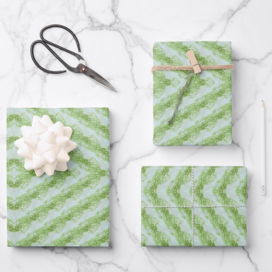 Green Stripes Squash Pattern Geschenkpapier Set (Vorderseite)