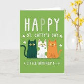 Green Stripes St Catty Day Card Karte (Gelbe Blume)