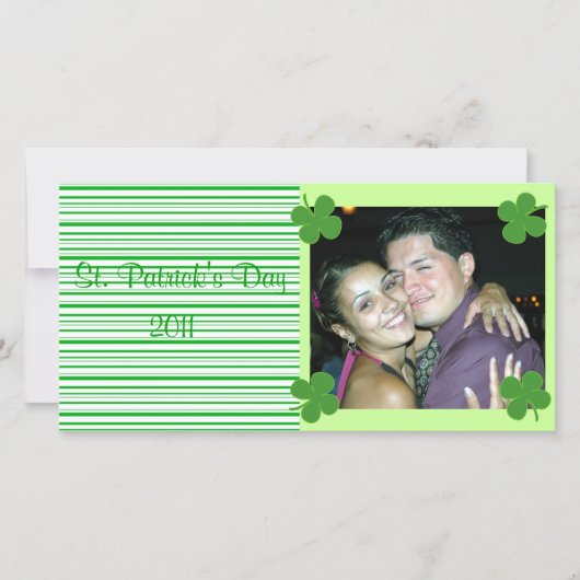 Green Stripes St. Patrick's Foto Card (Vorderseite)