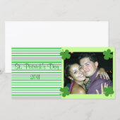Green Stripes St. Patrick's Foto Card (Vorne/Hinten)