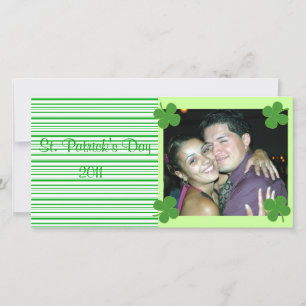 Green Stripes St. Patrick's Foto Card