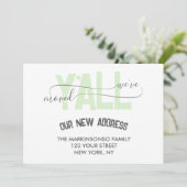 Green Stripes We Moved Y'all Moving Announcement Einladung (Stehend Vorderseite)