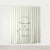Green Stripes Wedding Wandteppich (Vorderseite)