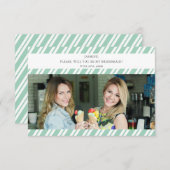Green Stripes Will You Be My Bridesmaid Photo Name (Vorne/Hinten)