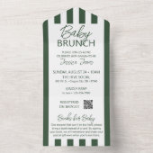 Green Striping Baby Brunch Einladung mit Buchkarte (Innen)