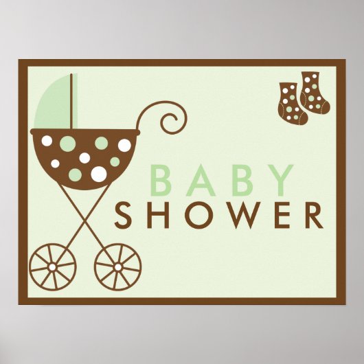 Green Stroller Babydusche Poster (Vorne)