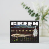 Green Sturgeon-Collage-Postcard Postkarte (Stehend Vorderseite)