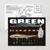Green Sturgeon-Collage-Postcard Postkarte (Vorne/Hinten)