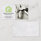 Green Stylish House Logo | Schlüssel Visitenkarte (Vorne/Hinten)
