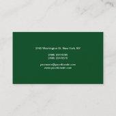 Green Stylish Makeup Artist Script Business Card Visitenkarte (Rückseite)