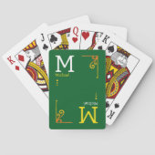 GREEN Stylish Player Initials & Name Personalisier Spielkarten (Rückseite)