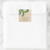 Green Stylish Wirbel Save the Date Stickers (Tasche)