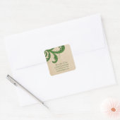 Green Stylish Wirbel Save the Date Stickers (Umschlag)