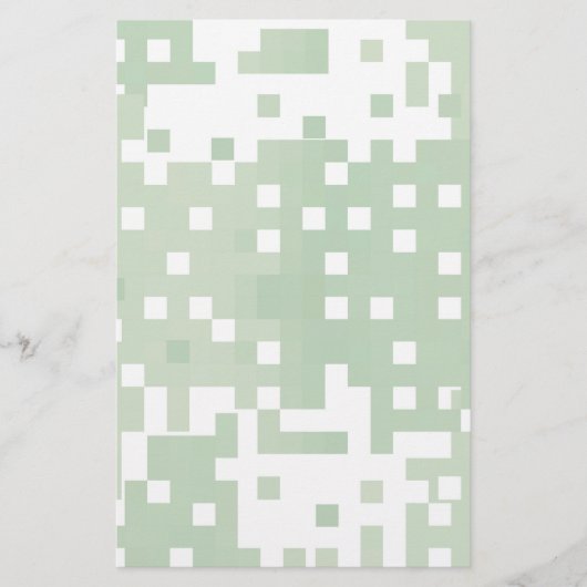 Green Suare Pixel Pattern Briefpapier (Vorderseite)