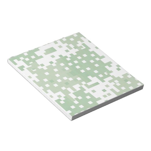 Green Suare Pixel Pattern Notizblock (angewinkelt)