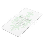 Green subtile Damask Save the Date Flexi Magnet (Linke Seite)