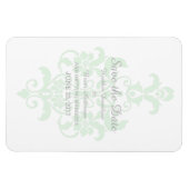 Green subtile Damask Save the Date Flexi Magnet (Horizontal)