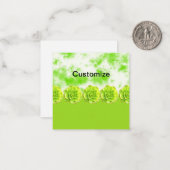 Green Succulate Flat Note Card Mitteilungskarte (Vorderseite/Rückseite Beispiel)