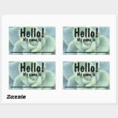 Green Succulate Name Tag Stickers (Blatt)
