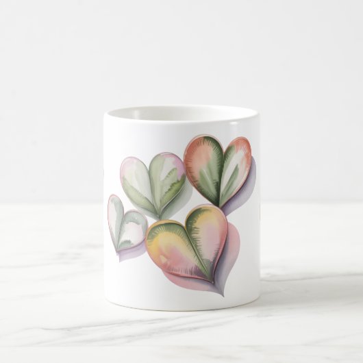Green succulent heart mug kaffeetasse (Mittel)