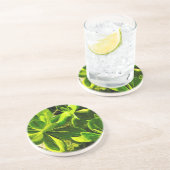 Green Succulent Ocean Beach Pflanze Abstrakt Sandstein Untersetzer (Seite)