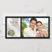 Green Succulent on White Wedding Danke Foto (Vorderseite)