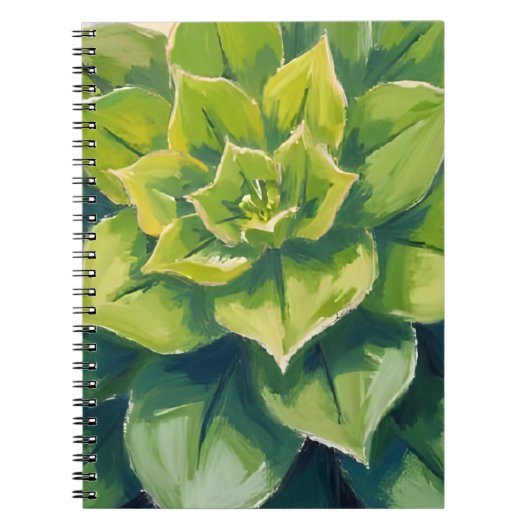 Green Succulent Plant Painting Botanical Notizblock (Vorderseite)