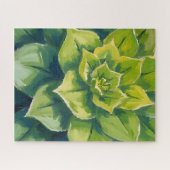 Green Succulent Plant Painting Puzzle (Horizontal)