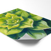 Green Succulent Plant Watercolor Painting Poster (Ecke)