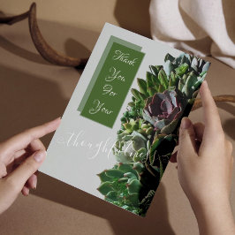 Green Succulent Wedding Dankeschön Karten