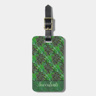 Green Succulents Lattice Muster Luggage Tags Gepäckanhänger
