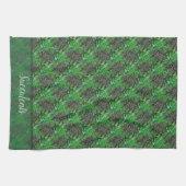 Green Succulents Lattice Pattern Küchentücher (Horizontal)