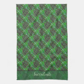 Green Succulents Lattice Pattern Küchentücher (Vertikal)
