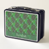 Green Succules Lattice Muster Lunch Box (Rückseite)