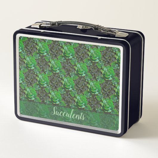 Green Succules Lattice Muster Lunch Box (Rückseite)