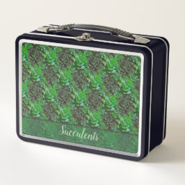 Green Succules Lattice Muster Lunch Box