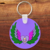 Green Sufi Winged Heart Schlüsselkette Schlüsselanhänger (Vorderseite)