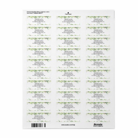 Green Summer Destination Return Address Label (Vorne)