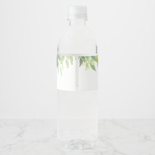 Green Summer Destination Water Flasche Label Wasserflaschenetikett (Rückseite)