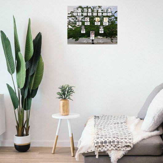 Green Summer Family Tree Foto Poster