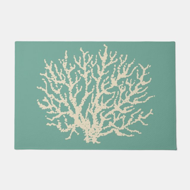 Green Summer Sea Coral Doormat Rug Fußmatte (Vorderseite)