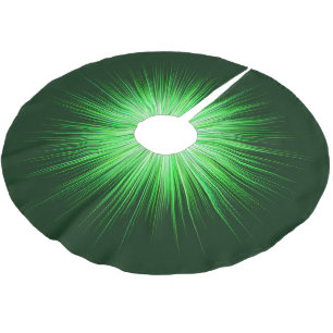Green Sunburst Pattern Polyester Weihnachtsbaumdecke