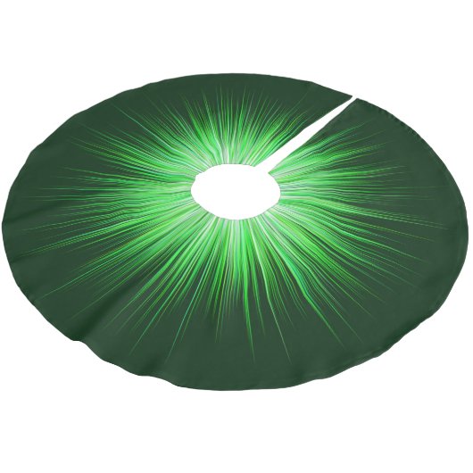 Green Sunburst Pattern Polyester Weihnachtsbaumdecke (Schrägansicht)