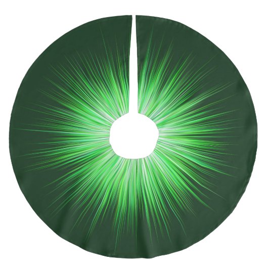 Green Sunburst Pattern Polyester Weihnachtsbaumdecke (Vorderseite)