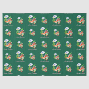 Green Sunny Funny Merry Weihnachtsmuster Seidenpapier