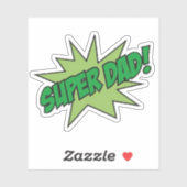 Green Super Papa Aufkleber (Blatt)