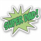 Green Super Papa Aufkleber (Vorderseite)