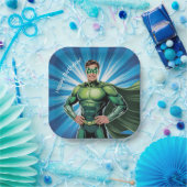 Green Superhero Boys Birthday Party Pappteller (Party)
